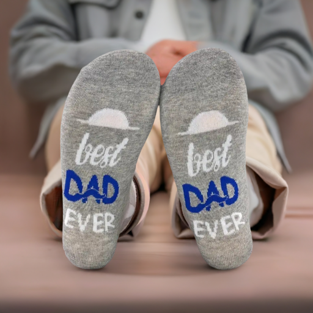 Best Dad Ever Socks Grey 9-12