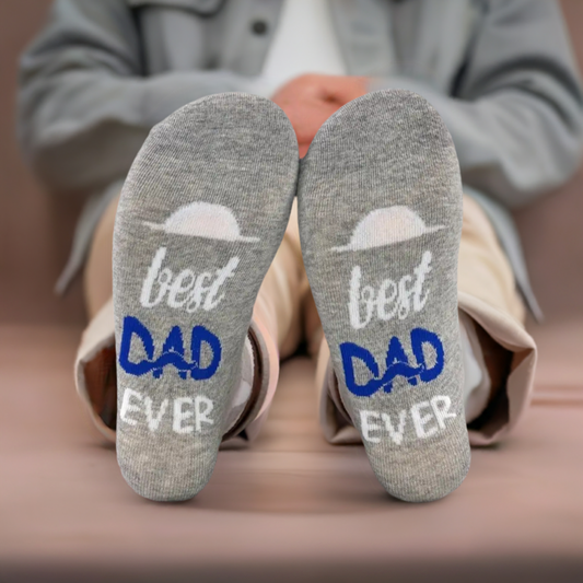 Best Dad Ever Socks Grey 9-12