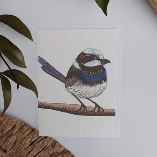 Blue Wren Pastel Range Greeting Card